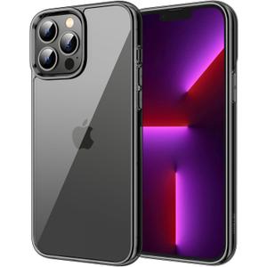 JETech Case for iPhone 13 Pro 6.1-Inch, Non-Yellowing Shockproof Phone Bumper Cover, Anti-Scratch Clear Back (Black)