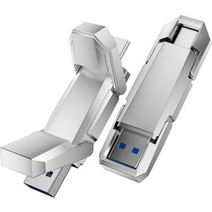 Orlian 64GB External Portable SSD USB Solid State Drive, Up to 450MB/s USB 3.2 Gen 2 Solid State, Type C + USB A Dual Drive for Phone/Android Laptops/Windows/Mac, Silver