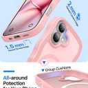 Magnetic for iPhone 16 Case,[Compatible with MagSafe][Military-Grade Drop Protection][Anti-Yellowing] Shockproof Protective Translucent Matte Cover for iPhone 16 Phone Case,Peach Pink