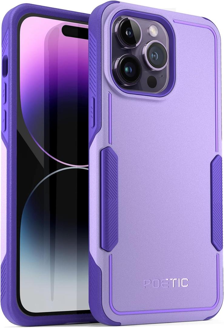 Poetic Neon Series for iPhone 14 Pro Case, Dual Layer Heavy Duty Tough Rugged Light Weight Slim Shockproof Protective Drop Protection Phone Case 2022 New Cover for iPhone 14 Pro (6.1 Inch), Purple