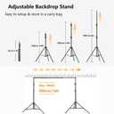 Photo Backdrop Stand Kit, 9x10ft Adjustable Background Stand Support Kit with Carry Bag & Sandbag for Photography, Parties, Wedding, Events Decoration