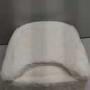 GREENSTELL Small Vanity Stool Chair with Storage and Folding Back, 13.4" x 15" x 30" Square Faux Fur Soft Ottoman, 4 Metal Legs with Anti-Slip Feet, Furry Padded Seat for Makeup, Bedroom, White