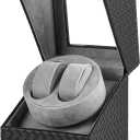 JGV Watch Winder for Automatic Watches, Automatic Deul Watch Winder Box, Premium PU Leather Rotating Watch Case, Watch Rotator with Japanese Quiet Motor, Luxurious Display Case for Automatic Watches