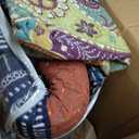 NEWLAKE Cotton Patchwork Bedspread, 3-Piece Bedding Quilt Set with Real Stitched Embroidery, Reversible Matelasse Bed Coverlet Set,Vintage Flowery Grid,King Size