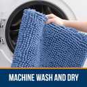 OLANLY Bathroom Rugs Sets 2 Piece, Soft Absorbent Chenille Bath Mats and U-Shaped Contour Toilet Rug Set, Machine Washable Bath Carpet, Home Decor Accessories(24"x16"+24"x20", Cornflower Blue)