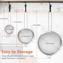 3Pcs Super Wire Extra Fine Mesh Strainer with Handle, Small Medium Large Size Sifter Metal Strainer Set, Stainless Steel Sieve Fine Mesh Strainers for Kitchen Rice Juice Quinoa Food Flour Baking YLYL