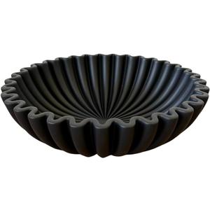 OAKOA Concrete Black Decorative Bowl for Home Decor - Black Fruit Bowl for Kitchen Counter - Black Bowl Decor - Modern Fruit Bowl Black - Centerpiece Bowl