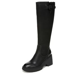 Naturalizer SOUL Women's Cache Fashion Boot Black Faux Leather 9 M