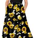 Deerose Girls Summer Maxi Dress American Flag Dresses with Pockets 5-6 Years, Sh | Sunflower