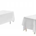 VEVOR White Tablecloths for Rectangle Tables, 2 Pack, 90 x 132 Inches, Reusable and Machine Washable Table Clothes, Wrinkle-Resistant Polyester Fabric Table Covers for Wedding, Party, Banquet