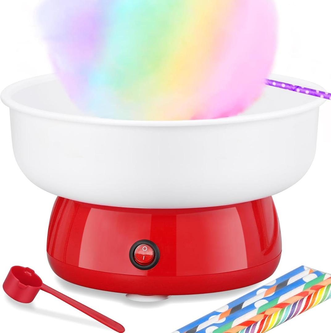 Cotton Candy Machine for Kids,Homemade Portable Cotton Candy Maker for Birthday, DIY, Party Gatherings,Christmas Halloween Gift, Red