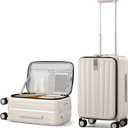 Hanke 20 Inch Carry On Luggage with Wheels PC Hard Shell Suitcase Top Opening Aluminum Frame Travel Luggage Suitcases for Woman Men Gifts.(Ivory White)