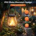 Solar Lanterns Outdoor Waterproof 4 Pack, Outdoor Solar Lanterns with Flickering Flame Effect, USB-C & Solar Charging, Auto Dusk to Dawn, Hanging Light for Garden Patio Yard