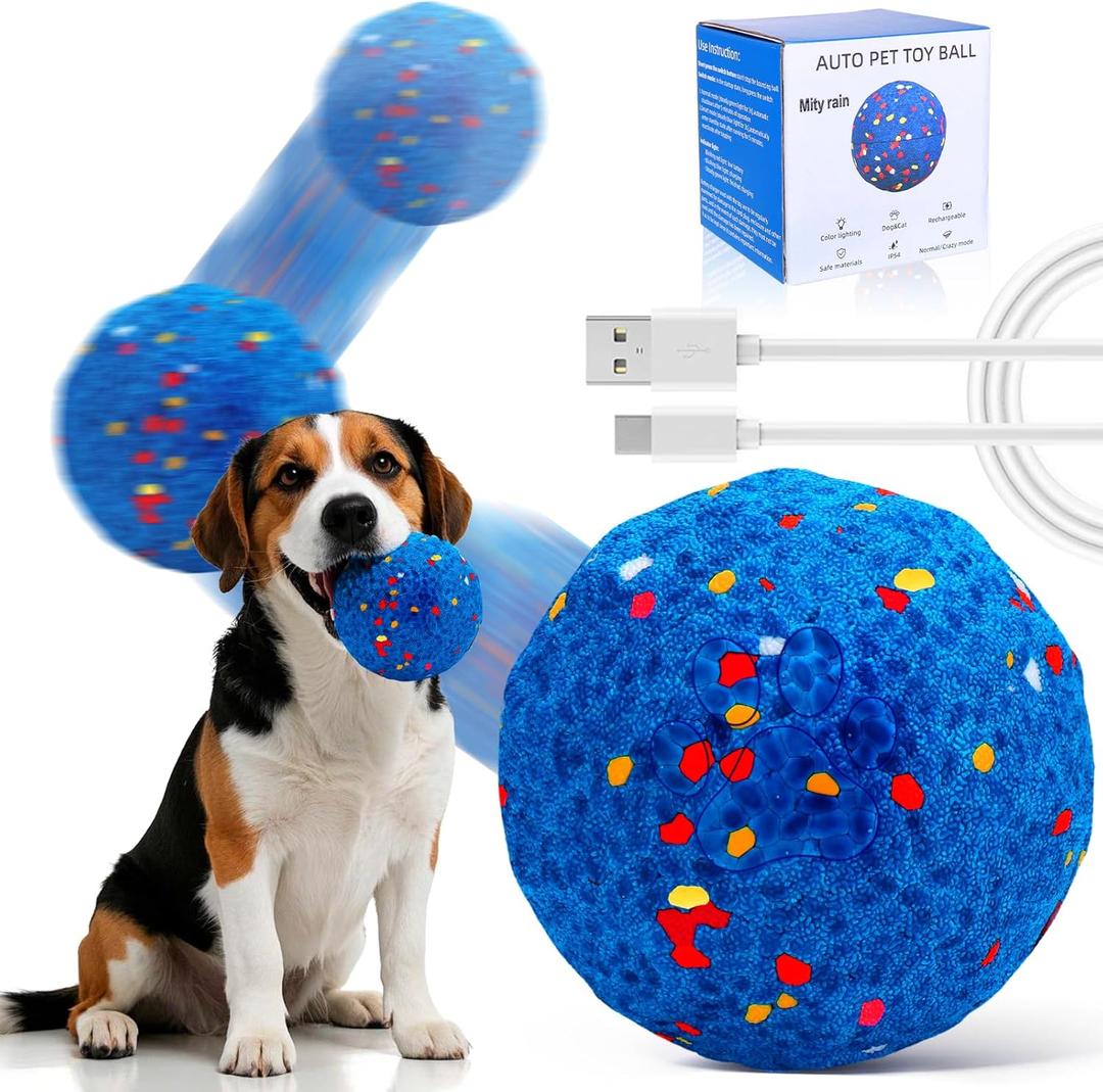 Mity Rain Interactive Dog Toys - E-TPU Bouncy Ball for Small Medium Large Puppy Pet, Moving Balls for Dogs Enrichment, Motion Activated Toys that Keep Them Busy & Move on Its Own