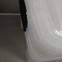 IRIS USA 40 Qt Stackable Plastic Storage Bins with Lids, 4 Pack - BPA-Free, Made in USA - See-Through Organizing Solution, Latches, Durable Nestable Containers, Secure Pull Handle - Clear