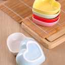 WHJY Pink Love Heart Shaped Ceramic Bowl Set of 6, Contemporary Porcelain Side Dishes, Seasoning & Soy Dipping Sauce Bowls for Wedding & Birthday Party