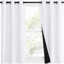 NICETOWN Pure White 100% Blackout Lined Curtains, 1 Pair, 37" Width x 40" Length Each Panel, 2 Thick Layers Narrow Wide Window Treatment Panels Thermal Insulated Drapes for Kitchen Small Window