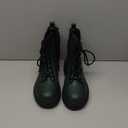 Soda FIRM - Lug Sole Combat Ankle Bootie Lace up w/Side Zipper (8, Forest Pu)