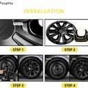 TangMiGe 4-Pack 15 inch Hubcaps Compatible with Toyota Prius 2019-2022, Prius Prime 2020-2022, Corolla Hybrid 2020-2024, fit for 15" Steel Wheel, Rim Cover Skin Hub Cap (Bright Black Color)