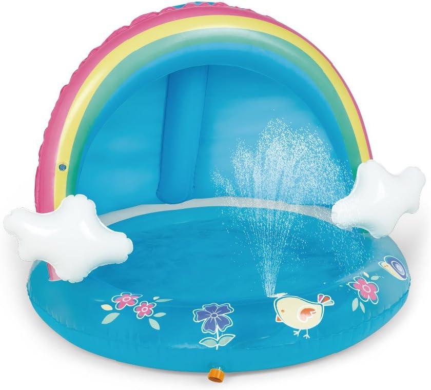 Baby Pool, Rainbow Splash Pool with Canopy, Spray Pool of 40 Inches, Water Sprinkler for Kids, for Ages 1-3