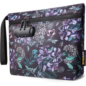 Smell Proof Bag, Odor Proof Bag with Combination Lock, Durable Smell Proof Container with Carbon Lining, Secure Odorless Travel Pouch for Home & On-the-Go (Purple)