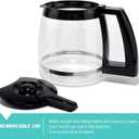 12-Cup Replacement Glass Coffee Carafe for Cuisinart Coffee Maker Models DCC-1200, DCC-1100BK, DCC-2650, CHW-12, CHW-12P1, DGB-550BK, DGB-550BK1, DGB-625BC, DGB-700BC, and SS-12 | Part# DCC-1200PRC