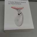 7 Color Face and Neck Massager Light Therapy, Red Light Based Facial Massager for Skin Care, Smoothing, Firming (White)