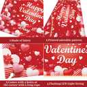 Valentine's Day Banner with LED Light, Glow in the Dark Valentine's Day Party Decoration,Happy Valentines Backdrop 43.3 * 71 inch for Wedding Party