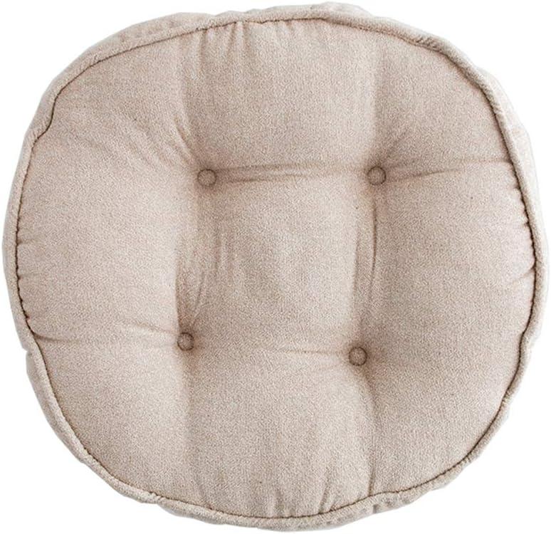 vctops Soft Chair Pads 18 inch Diameter Super Comfy Thicken Solid Color Round Seat Cushion for Kitchen Dining Room Office Chairs (Beige,18" x 18")