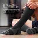 2XU Unisex 24/7 Compression Socks - Enhance Circulation & Reduce Fatigue - Black/Black (Black)