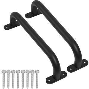 13'' Black Metal Playground Safety Handles Pack of 2 - Playset Handles, Swing Set Grab Handle, Playhouse Grab Bar, Hand Grip for Jungle Gym, Home Gym, Treehouse