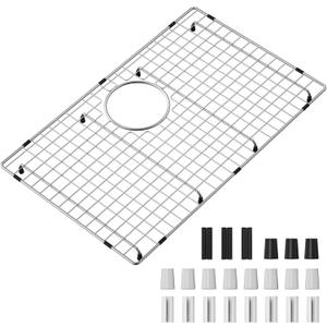 Sink Bottom Grid 23" X 14-1/2", Rear Drain with Corner Radius 3/8", Sink Protector for Single Bowl Sink, 23 x 14.5 inches