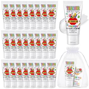 Leelosp 24 Sets Teacher Appreciation Gifts Bulk SPF 30 Mini Sunscreen Lotion with Thank You Card for Teachers Employee Staff Coworkers End of Year Gift Travel Size Summer Party Favors
