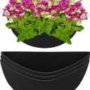 3PCS 16 Inch Half Round Planter Liners Fabric Plant Liners Half Circle Flower Basket Liners Replacement Felt Liner Coconut Liners Alternative for Wall Hanging Basket Planter