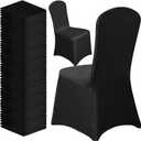 Vencede 100pcs Black Stretch Spandex Chair Cover, Chair Covers for Wedding, Universal Fitted Chair Cover Protector for Party, Banquet, Event, HotelBlack 100PCS