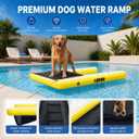AWSUM Inflatable Dog Water Ramp 4ft x 3.3ft Dog Boat Ramp Floating for Dogs Up to 180LBS On Water Float Ladder Steps for Pool, Dock, Lakes, Yellow
