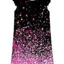 Girls Nightgowns Size 5-6 Pink Glitter Night Gowns Soft Flutter Sleeves Nightdress Comfy Princess Pajamas Dress, Black Small