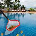 2 x Pool Net,Professional Swimming Pool Leaf Skimmer Nets for Cleaning with,Heavy Duty Aluminum Frame & Handle RakePool Skimmer netDebris Pickup RemovalLeaf Skimmer Rake Net(Pole Not Included)