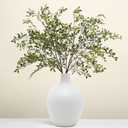 Uqueeten Fake Plants Eucalyptus Stems,Plastics Ficus Stems for Vase Artificial Plants,Greenery Stems Branches for Vase Faux Plants Indoor,Faux Greenery Indoor Vase Fillers for Home Decor 4Pcs Green