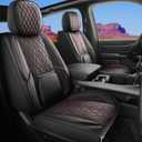 Car Seat Cover Custom Fit for Dodge Ram 1500 2500 3500 2002-2026 Faux Leather Seat Cover Set Compatible with Crew Quad Regular Cab Pickup Truck Cushions (Black & Blue, Front Seat)