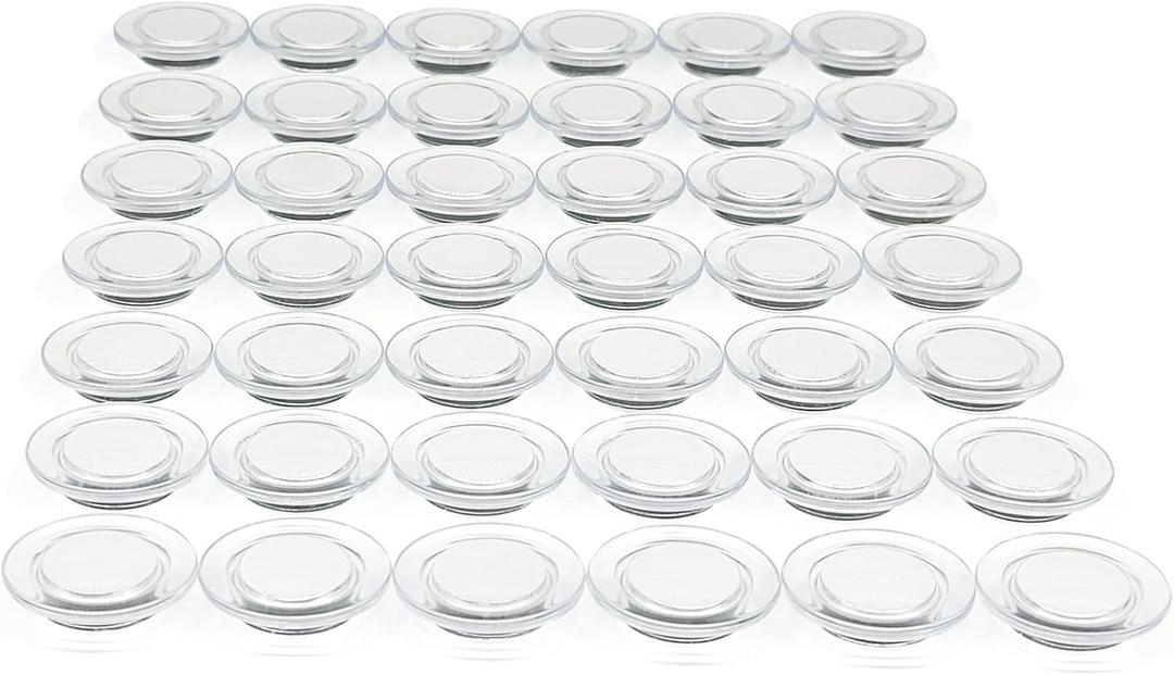 Fridge Magnets - 42 Pack Strong Refrigerator Magnets, Heavy Duty Small Magnets for Whiteboard, Locker, Crafts, Office, Classroom Use - Clear Decorative Cute Round Mini Magnet for Fridge (White)