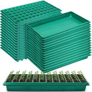 30 Pcs Seed Starter Kit 72 Cell Seedling Starting Trays and 1020 Trays No Holes Plant Growing Nursery Pots for Gardening Germination Propagation (Green)