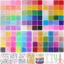 Funtopia 13000pcs 4mm Seed Beads for Jewelry Making, 5 Types 120 Colors Small Glass Beads for Bracelets, Friendship Bracelet Kit with Alphabet Letter Beads, Smile Face Beads for DIY, Art and Craft