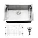 Undermount Kitchen Sink,Jshozzy 27x16 Stainless Steel Kitchen Sink Undermount 16 Gauge Handmade Under Counter Single Bowl Sink Deep