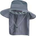Sun Hats for Men Women Fishing Hat UPF 50+ Breathable Wide Brim Bucket Hats Summer UV Protection Safari Hat with Neck Flap