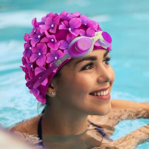 IMIKEYA Flower Swim Cap: Swimming Cap Comfortable Bathing Cap Swimming Hats Breathable Swimming Cap Petal Shower Caps Swim Hat for Women