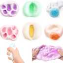 6 Pack Stress Balls, 3 Textures Crunchy Sand Squishy Balls ASMR Toys with Air Pumps Smoothie Balls for Stress Relief, Squeeze Fidget Toys for Party Favors Employee Gifts