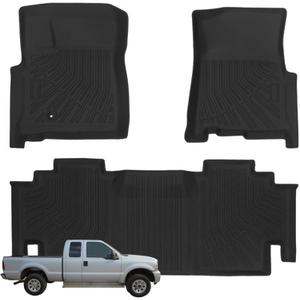 Priprilod Floor Mats Fit for Ford F250 F350 F450 F550 Super Duty Extended Cab 1999-2007 All Weather Protector TPE Floor Liners Custom Fit Car Mats Non-SlipOnly Fits Extended Models
