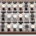 Sintuff 1 Pcs 30 Grids Wood Watch Jewelry Tray Organizer for Storage