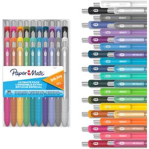 Paper Mate InkJoy Gel Pens Ultimate Pack, Retractable, Featuring Classic, Bright!, and Metallic Inks, Assorted Colors, 30 Count - Writing, Note-Taking, Teacher Supplies, Back to School